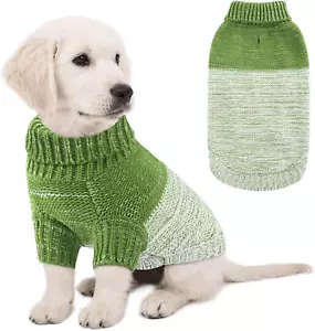 Knitted Pullover Dog Sweater, Turtleneck Pet Cat Sweater, Cold Weather Puppy Clo - Picture 1 of 12