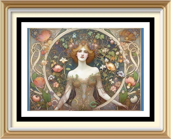 Impressão artística estilo William Morris mito de fada celta deusa rainha irlandesa G27 - Imagem 1 de 1