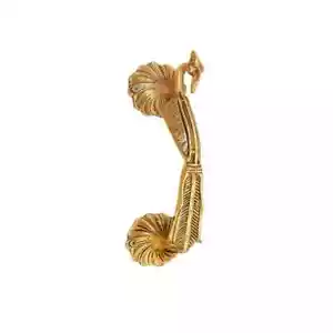 Set of 2 Golden Brass Peacock Door Handles - Picture 1 of 2