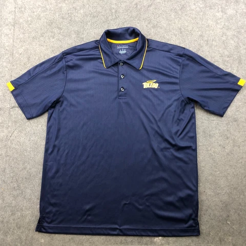 Toledo Rockets Polo Shirt Mens Large Blue Yellow Short Sleeve Embroidered Cover