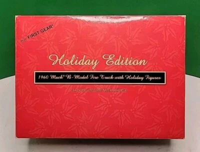 2005 First Gear Holiday Edition 1960 Mack B Model Fire Truck & Holiday Figures. - Image 1 of 4
