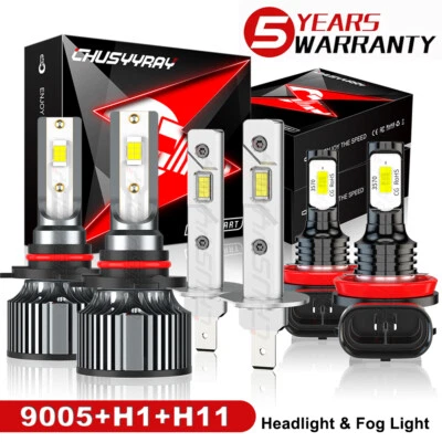 For Infiniti M35 2006 2007 2008 LED Headlights Hi/Low Beam Fog Light Bulbs Kit - Изображение 1 из 4