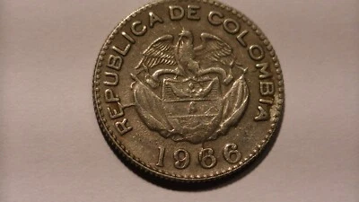1966 COLOMBIA 10 CENTAVOS DIE CRACKS ERROR INDIAN CHIEF CALARCA COLLECTIBLE NICE - Image 1 of 4