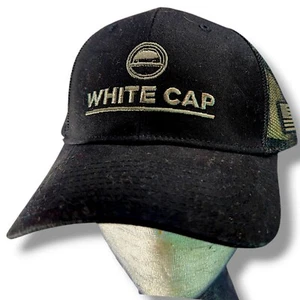 HeadToe weiße Kappe USA Flagge gesticktes Logo Mesh Truckermütze schwarz Druckknopflasche - Bild 1 von 11