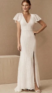 BHLDN Fame and Partners Chelsey Open Back Lace Classic Wedding Dress 2 $349 - Picture 1 of 9