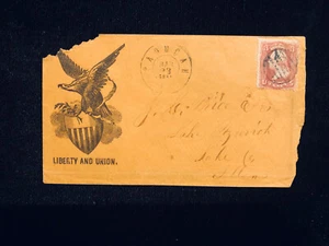 KY PADUCAH CIVIL WAR PATRIOTIC COVER #65 ILLUS EAGLE & SHIELD "LIBERTY & UNION" - Picture 1 of 2