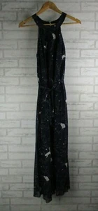 Gum girls maxi dress blue cream cat star print 16 pleated sleevess - Picture 1 of 11