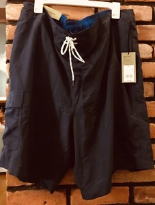 Goodfellow &  Men's Board Shorts Navy Blue Size XL  Upf 50+ ,9" Inseam - Picture 1 of 6