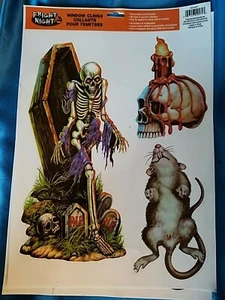 Noche de miedo de Halloween - Esqueleto, calavera y rata - aterrador - Imagen 1 de 7