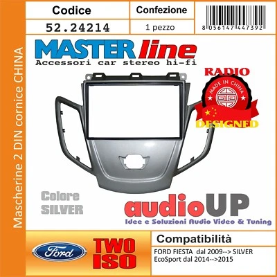 MASCHERINA RICAMBIO 2 DIN FORD FIESTA 2009  + CORNICE PER MONTAGGIO RADIO CINESI - Immagine 1 di 4