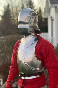Medieval Knight Gothic Cuirass with German Sallet Helmet For Combat, Buhurt - Picture 1 of 6