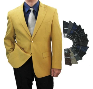 Sharp Regular-Fit Hand Tailored Men's Blazer GOLD, w/1 Pair of Socks - Picture 1 of 10