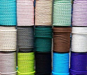 1m Kordel 10 mm Baumwolle Schnur Seil schwarz blau türkis weiß beige grün braun