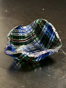 Blue Plaid Custom Glass Trinket Dish - Picture 1 of 5