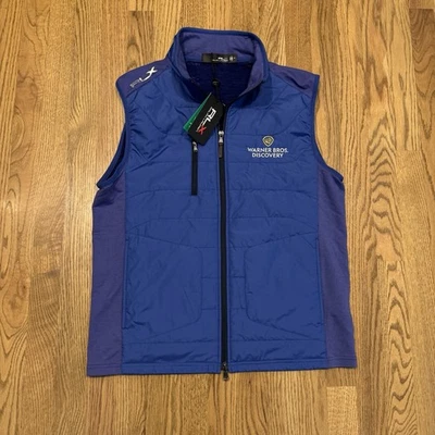 Chaleco acolchado con cremallera RLX Ralph Lauren mezcla de lana para hombre Med Warner Bros. azul $198 Foto 1 de 4