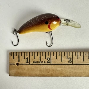 Vintage Norman Deep Little Baby N Crankbait Fishing Lure Yellow Orange Glitter - Picture 1 of 3