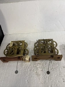 Lot of 2 J.C. Brown OG Clock Movements Time & Strike c.1850s- P#21 - Picture 1 of 9