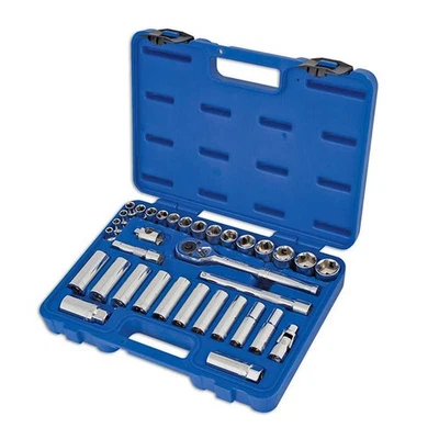 3496 Socket Set 34 Pieces 3/8" Drive 6mm-22mm Standard Deep Spark Plug By Laser - Image 1 of 4