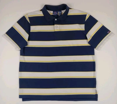 Polo Vintage Bugle Boy Rayas Bloques de Color Talla Mediana Azul Blanco Amarillo  Foto 1 de 4