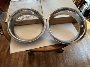 Nos gm Flawed Camaro Nova GTO Chevelle Pair Of Rally SS 14-7 Trim Rings 9796919 - Picture 1 of 16