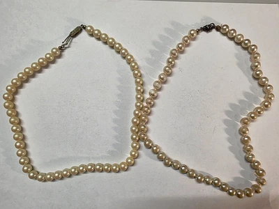 2 Stück Perlenketten Halsketten  mit  Verschluss   38cm  und 44 cm Länge - Bild 1 von 4
