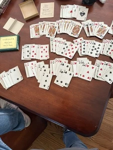 Vintage Canasta Bridge Playing Card Deck 1950’s Game 2 Decks - Foto 1 di 18