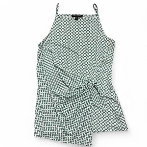 Banana Republic Green and White Faux Tie-up Tank Blouse Womens Size Medium - Picture 1 of 6