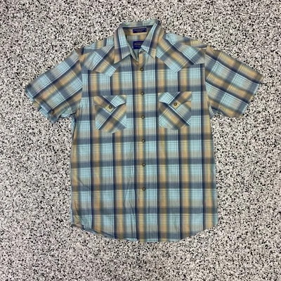 Pendleton Frontier Shirt Mens Medium Plaid Pearl Snap Western Short Sleeve - Image 1 of 3