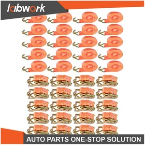 Labwork 20 Pack 1.5" x 20' Ft Ratchet Tie Down Cargo Straps J Hooks Heavy Duty - Picture 1 of 11