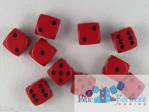 CHESSEX opaque 12mm SET OF 10 D6 RED-BLACK DICE FOR MTG WARHAMMER POKEMON WoW - Picture 1 of 2