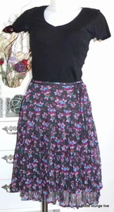 s. OLIVER Chiffon Rock skirt S 36 Blümchen Blumen Flower crash lila - Picture 1 of 4
