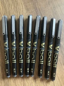 Bolígrafos Pilot V-Ball 0,7 mm tinta líquida pura negros, PKT 8 BOLÍGRAFOS (NUEVOS) - Imagen 1 de 12