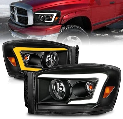 Switchback LED Black Headlights Assembly For 2006-2009 Dodge Ram 1500/2500/3500 - Image 1 of 4