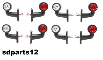 8x LED Rotante Indicatore Laterale Bianco Rosso Luci Rimorchio Camion 12/24V - Imagen 1 de 4