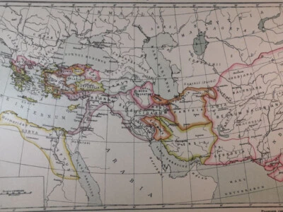 1931 Diadochi Reign Alexander the Great Vintage Middle East Map 6.5 x 9.5" C21-9 - Image 1 of 3