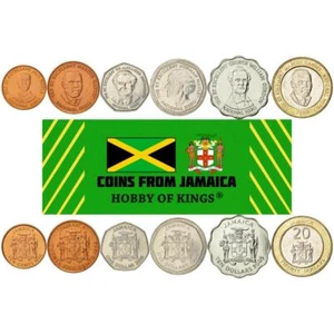 Jamaica | 6 Coin Set | 10 25 Cents 1 Dollar 5 10 20 Dollars | 1994 - 2008 - Picture 1 of 3
