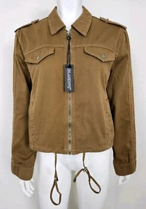 Neu mit Etikett Blank NYC Damenjacke Größe Medium Langarm Kragen braun durchgehender Reißverschluss - Bild 1 von 9