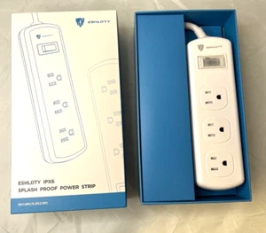 ESHLDTY Outdoor Power Strip, 6 FT Extension Cord, 3 Wide Outlets, IPX6 Waterproo - Picture 1 of 4