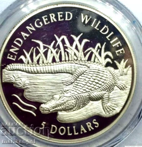 Cook Islands 1996 5 Dollars PCGS PR68 UNC PROOF African Croco silver - Picture 1 of 8