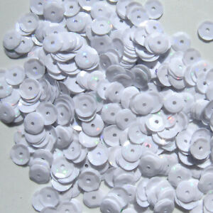 Sequins Glossy Off-White Hologram 5mm Round Cup ~1000 pieces Loose High Quality