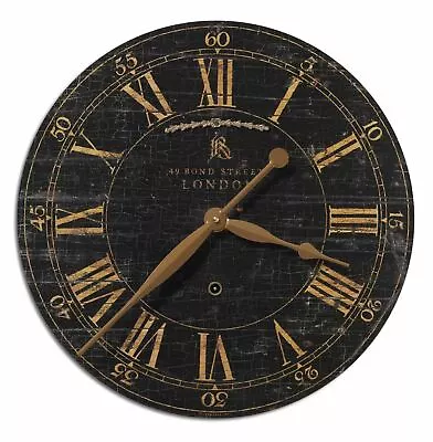 Uttermost 6029 Bond Street 18" Black Wall Clock - Image 1 of 3