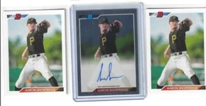 2020 Bowman Heritage CHROME AUTOGRAPH AARON SHORTRIDGE PIRATES & 2 BASE - Picture 1 of 1