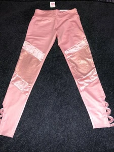 Justice High Waist Girls Pink Shiny Compression Legging Size 12 NWT - Picture 1 of 5