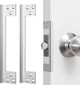 2 Pcs Door Latch Guard Plate Outswing Angle Latch Protector Shield L Shaped S - Picture 1 of 12