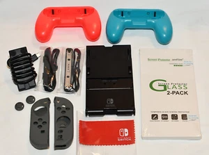 Nintendo Switch Accessories JoyCon Straps Silicone Covers STAND Screen Protector - Picture 1 of 12