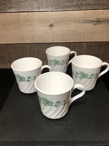 4er Set Vintage Callaway Corning Ware Efeu Tee/Kaffeetassen/Tassen von CORNING USA - Bild 1 von 5