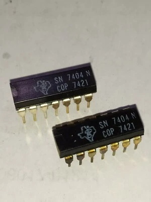 TEXAS INSTRUMENTS SN7404N SN 7404 N circuit integré Nos Lot 2 Pcs NOS IC22