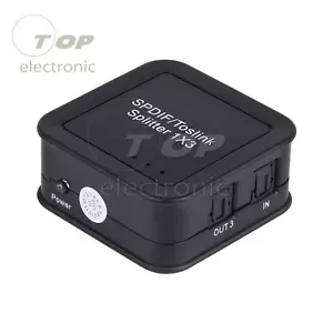 3 Port 1x3 SPDIF Toslink Digital Optical Audio Splitter Switch 1 Input 3 Output - Picture 1 of 11