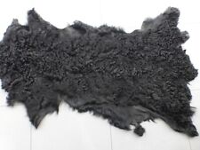 sheepskin shearling leather Karakul hide Black thick curly w/Black Suede back