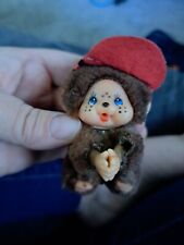 Vintage Monchichi Hugger Monkey  Mini Baby Boy Toy Clip-On 80s with Cap